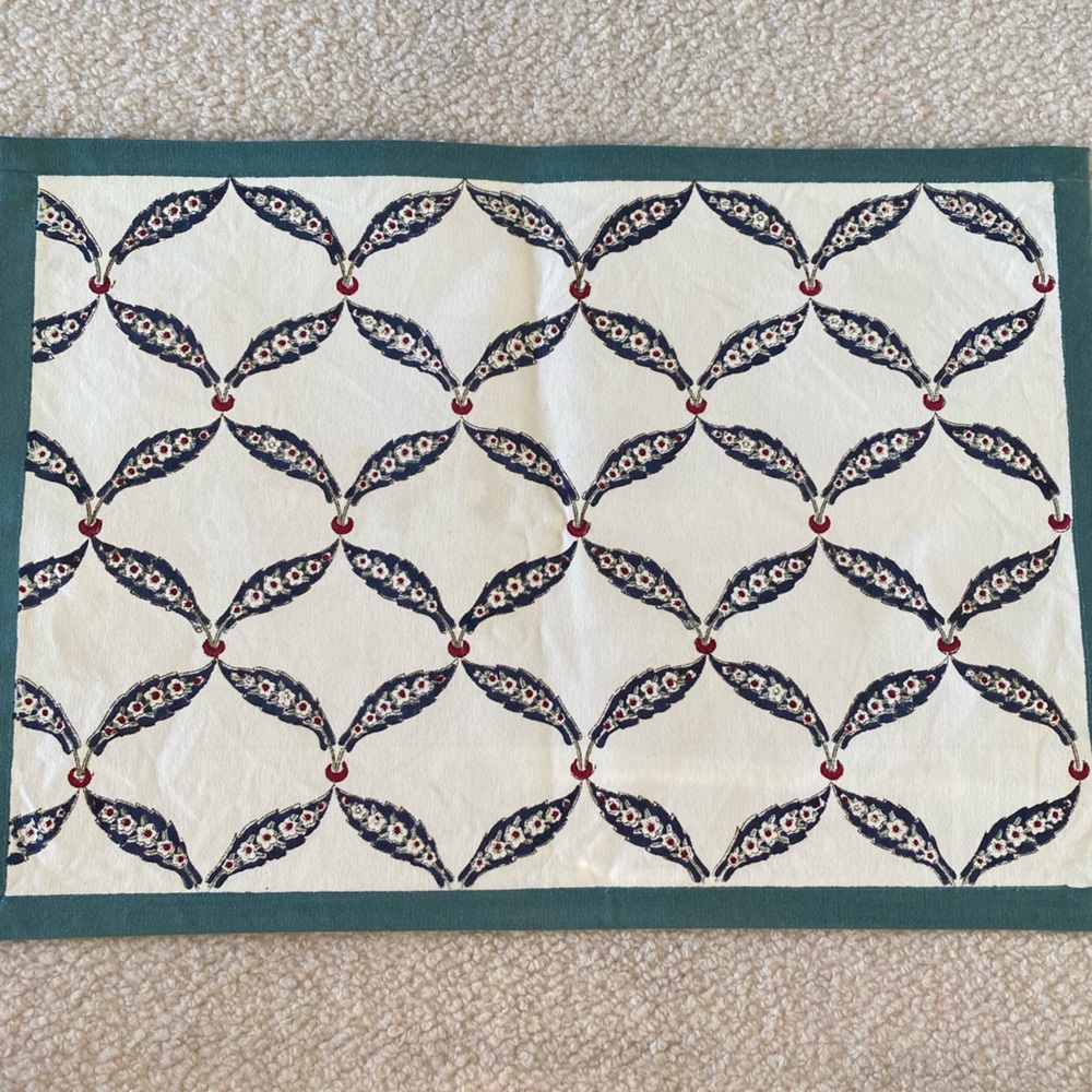 4 HandBlocked HandPrinted Placemats from India